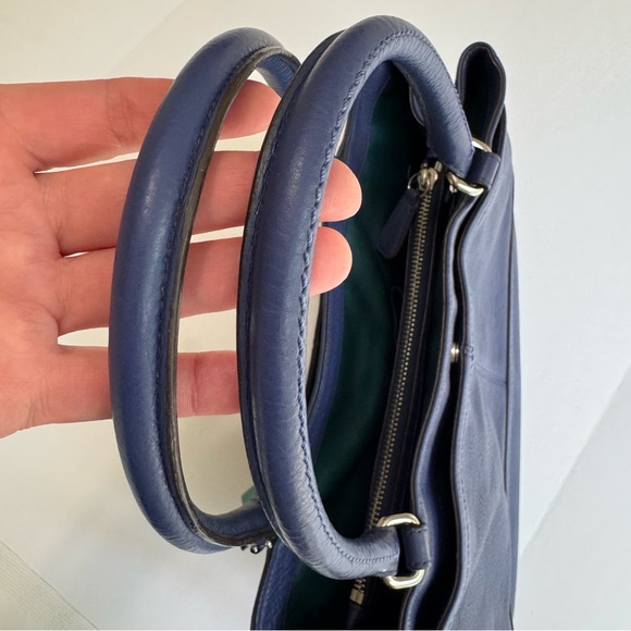 Coach Park Pebbled Leather Carryall Satchel F23280 French Blue - Picture 6 of 17